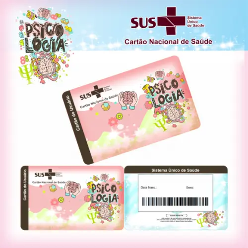 Cartão SUS Profissões Psicologi