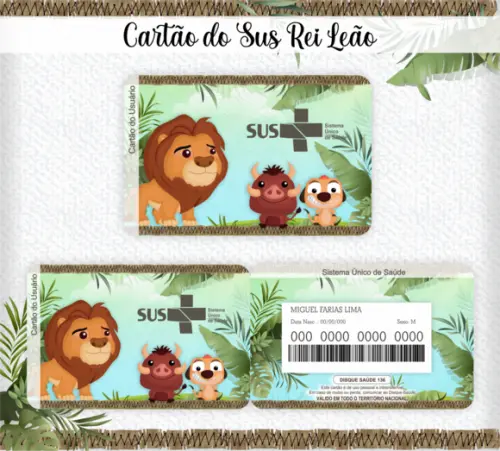 Cartão SUS Rei Leão