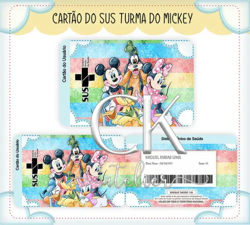 Cartão Sus Turma do Mickey