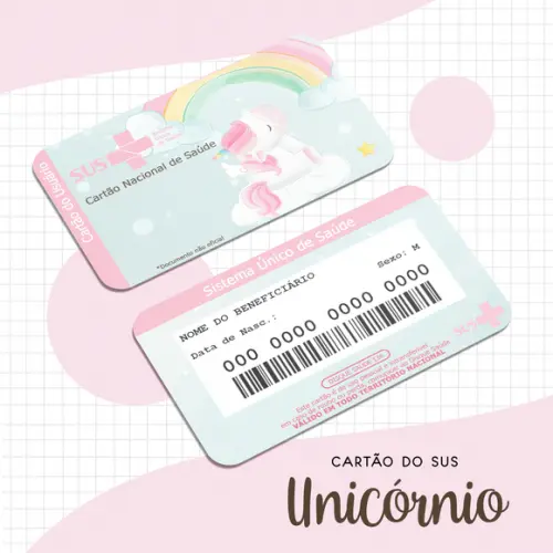 Cartão SUS unicórnio