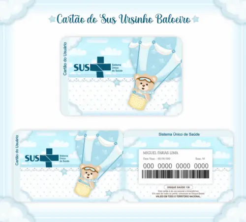 Cartão SUS Ursinho Baloeiro