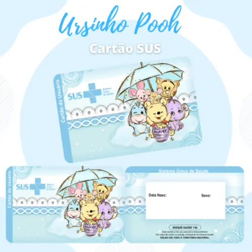 Cartão SUS Ursinho Pooh