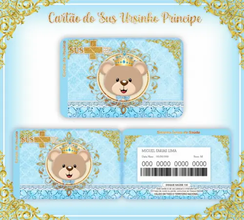 Cartão Sus Ursinho Principe