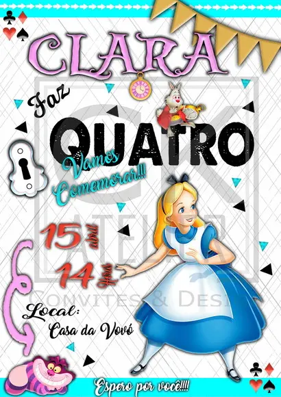 Convite Digital Alice País Maravilhas