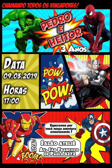 Convite Digital Avengers