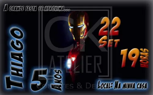 Convite Digital Avengers - Homem de Ferro