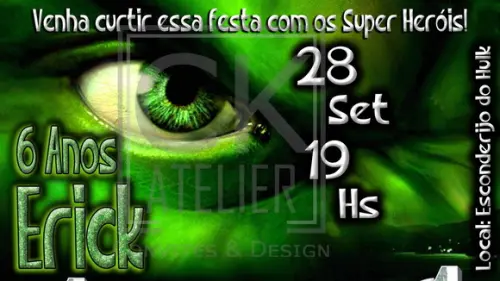 Convite Digital Avengers - Hulk