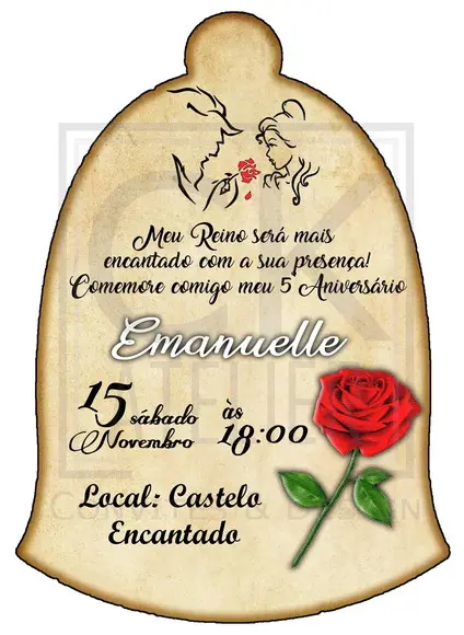 Convite Digital Bela e Fera