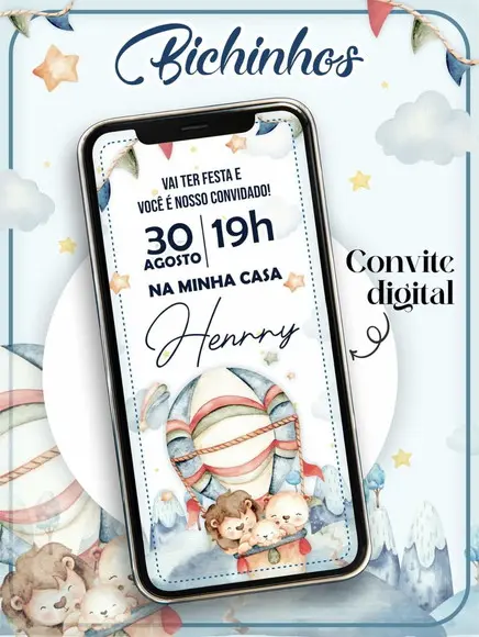 Convite Digital Bichinhos