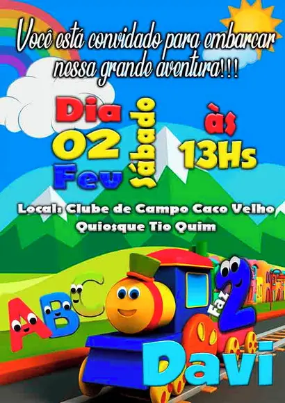 Convite Digital Bob o trem