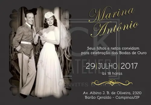 Convite Digital bodas de ouro