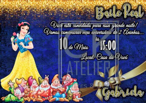 Convite Digital Branca de Neve