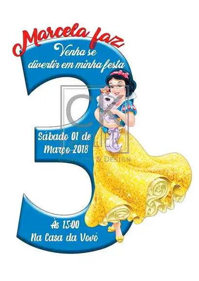 Convite Digital Branca de Neve