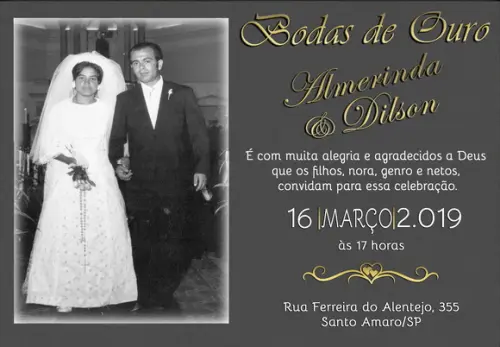 Convite Digital Bodas de Ouro