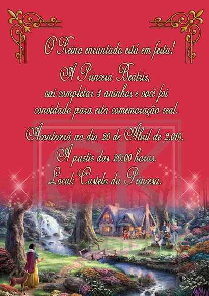 Convite Digital Branca de Neve