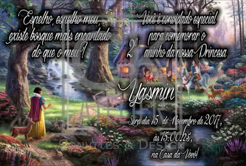 Convite Digital Branca de Neve