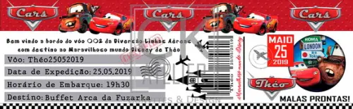 Convite Digital Carros Ticket