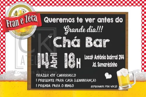 Convite Digital Chá Bar