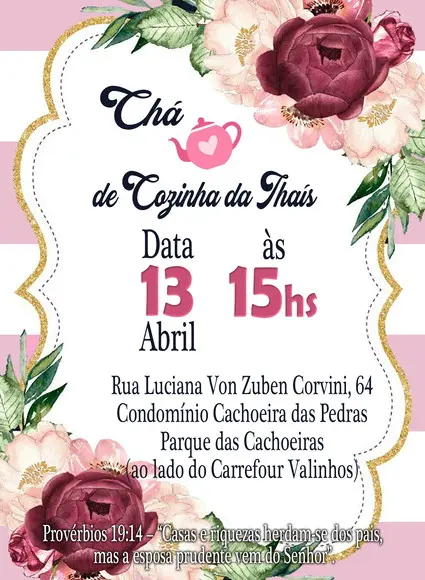 Convite Digital Chá de Cozinha