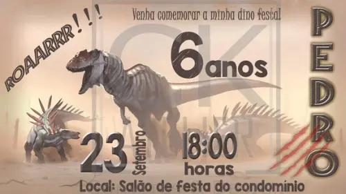 Convite Digital Dinossauro