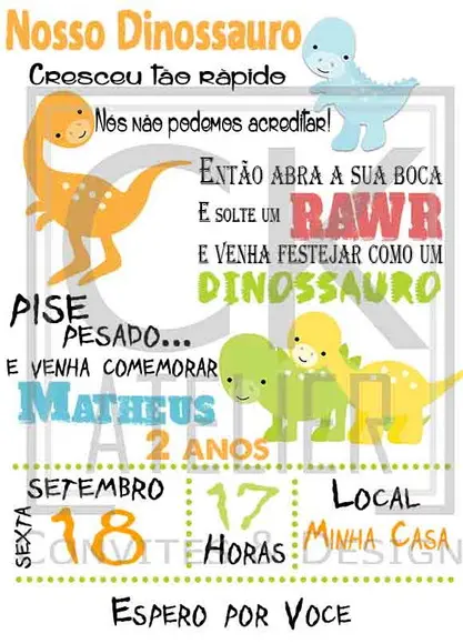 Convite Digital Dinossauro