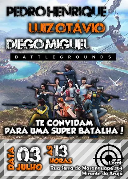 Convite Digital Free Fire