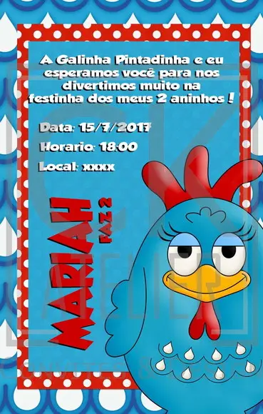 Convite Digital Galinha Pintadinha