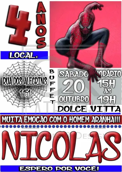 Convite Digital Homem Aranha