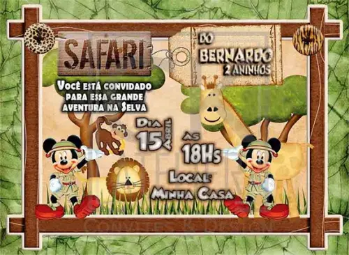 Convite Digital Mickey Safari