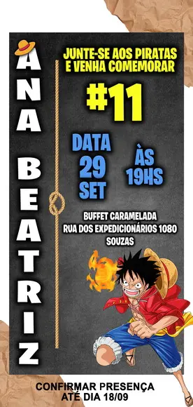 Convite Digital One Piece