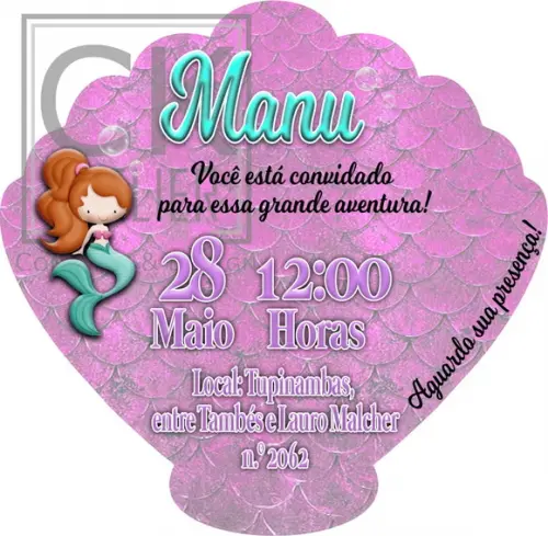 Convite Digital Pequena Sereia