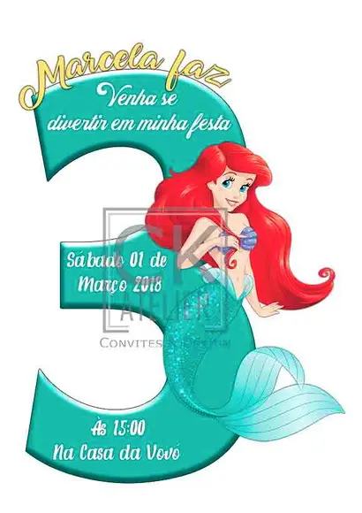 Convite Digital Pequena Sereia