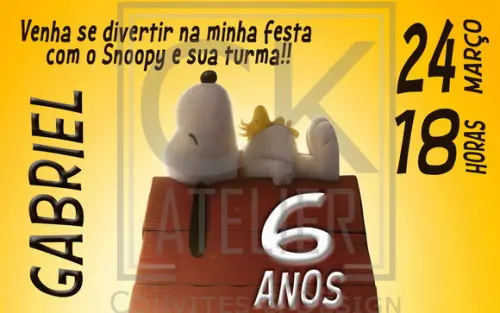 Convite Digital Snoopy