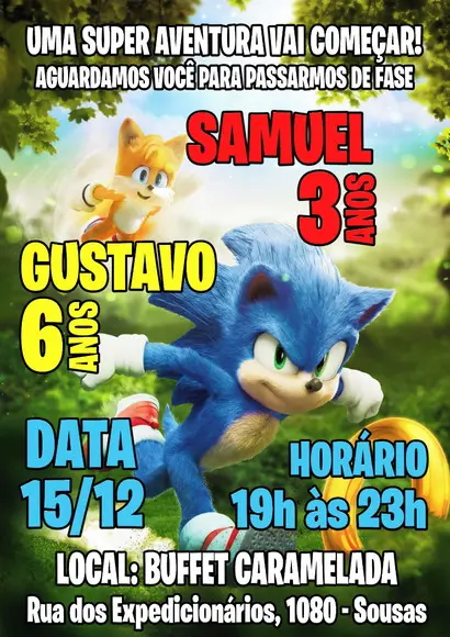 Convite Digital Sonic
