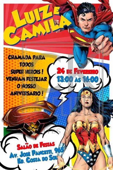 Convite Digital Super Herois