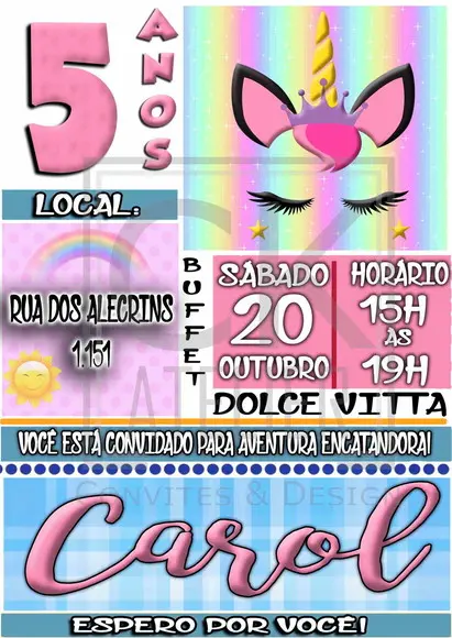 Convite Digital Unicórnio