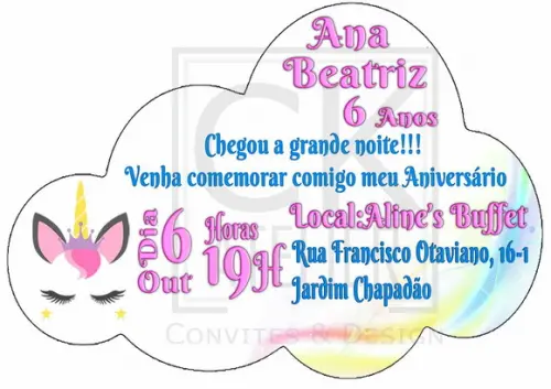 Convite Digital Unicórnio