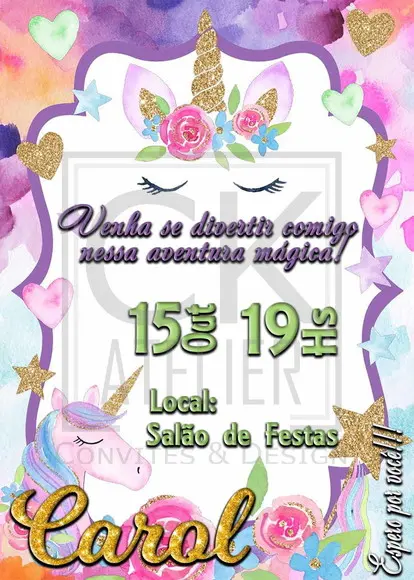 Convite Digital Unicórnio