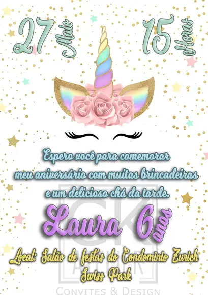 Convite Digital Unicórnio