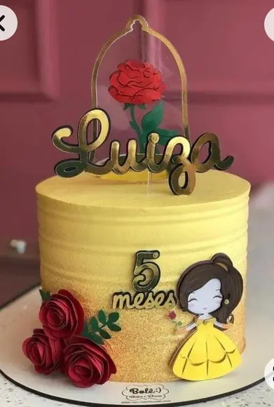 Topo de Bolo a Bela e a Fera