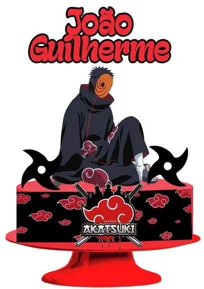 Topo de Bolo Akatsuki Obito