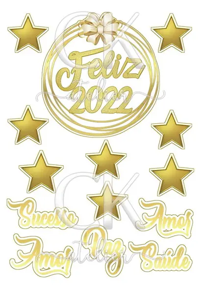 Topo de Bolo Ano Novo