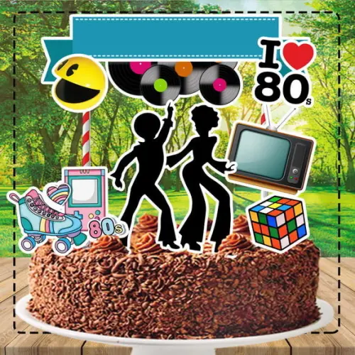 Topo de Bolo Anos 80