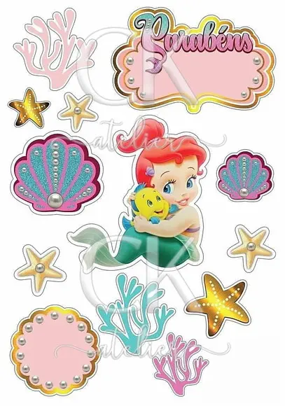 Topo de Bolo Ariel Baby