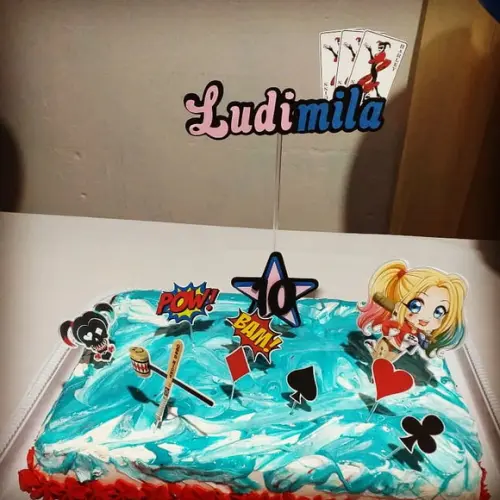 Topo de Bolo Arlequina