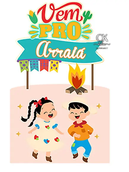 Topo de Bolo Arraiá