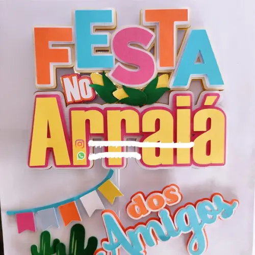 Topo de Bolo Arraiá