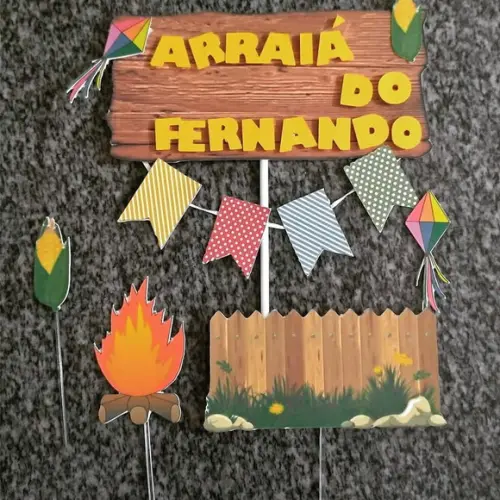 Topo de Bolo Arraiá