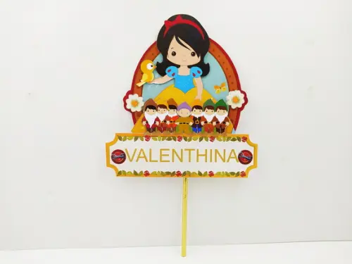 Topo de Bolo Branca de Neve