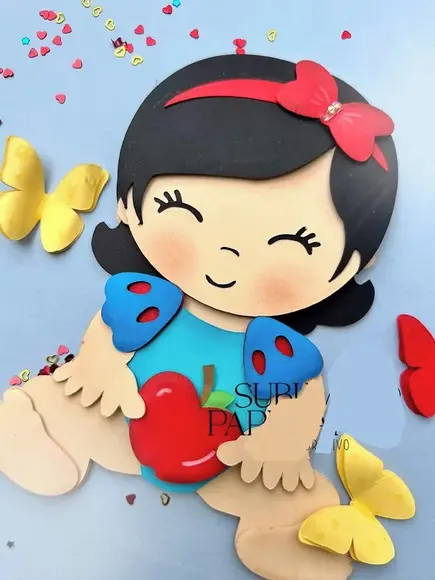 Topo de Bolo Branca de Neve